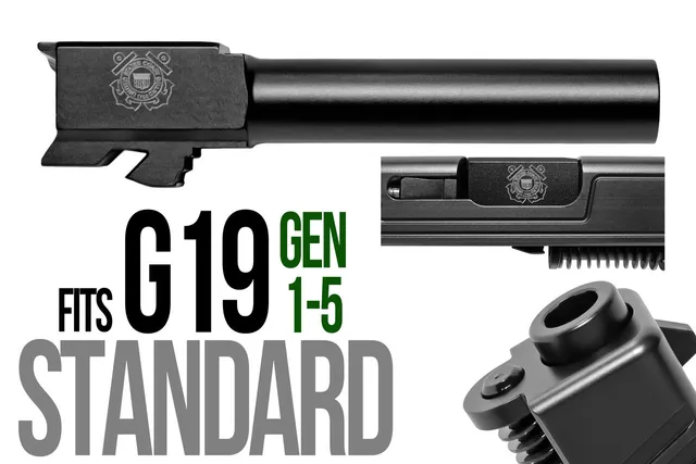 Coast Guard Logo Glock 19 Barrel – Patriotic Series Black