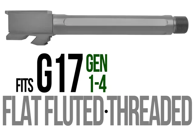 Glock 17 Threaded Barrel 9mm – Flat Fluted Flat Gray