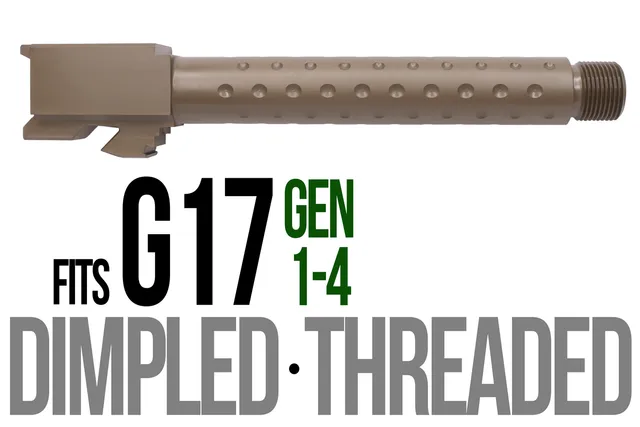 Glock 17 Threaded Barrel 9mm – Golf Ball Dimpled Dark Earth