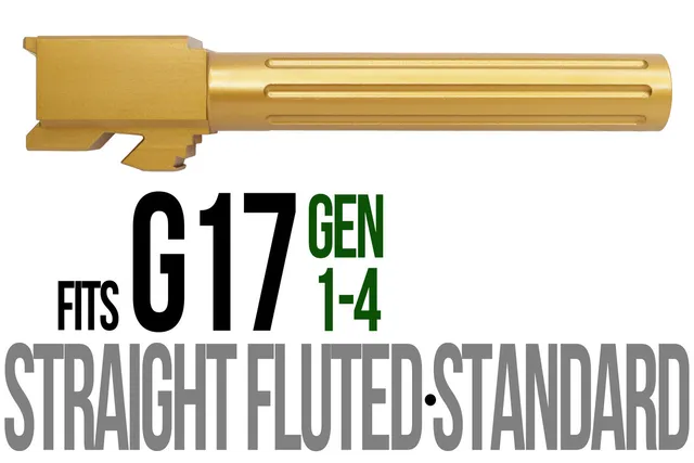 Glock 17 Barrel 9mm – Straight Fluted Gold