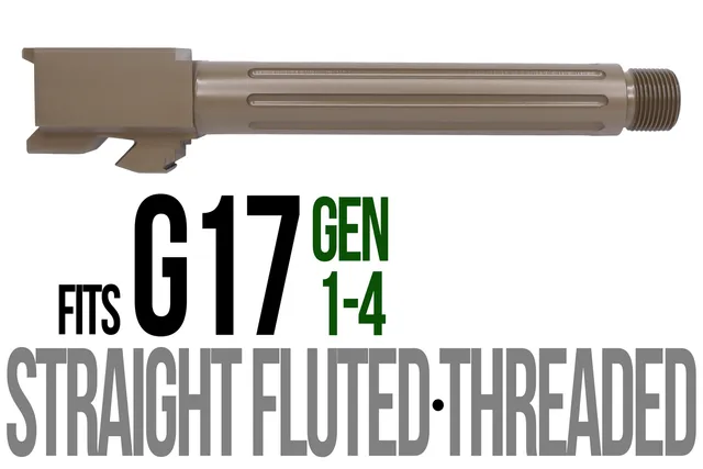 Glock 17 Threaded Barrel 9mm – Straight Fluted Dark Earth