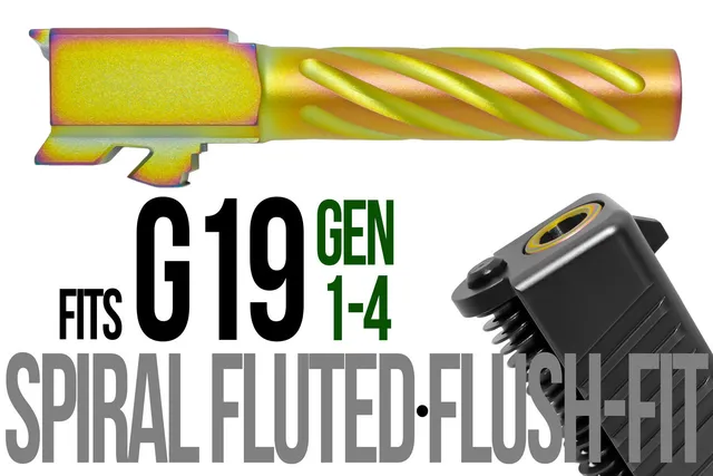 Glock 19 Flush Fit Barrel – Thick Spiral Chameleon Gen 1-4