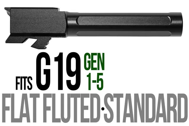 Glock 19 Barrel 9mm – Flat Fluted Black