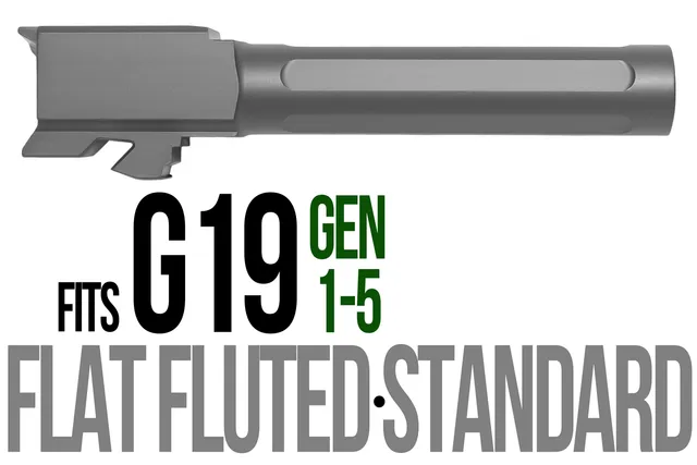 Glock 19 Barrel 9mm – Flat Fluted Flat Gray