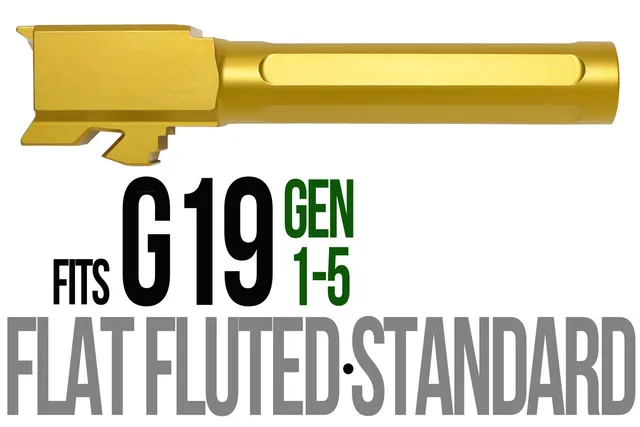 Glock 19 Barrel 9mm – Flat Fluted Gold