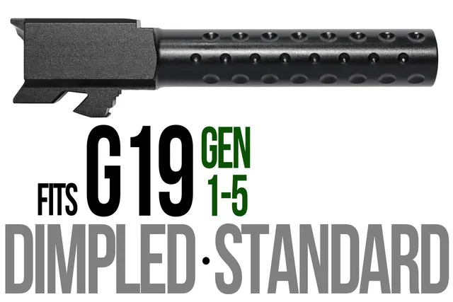 Glock 19 Barrel 9mm – Golf Ball Dimpled Black