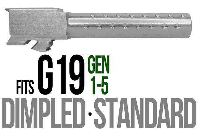 Glock 19 Barrel 9mm – Golf Ball Dimpled Stainless