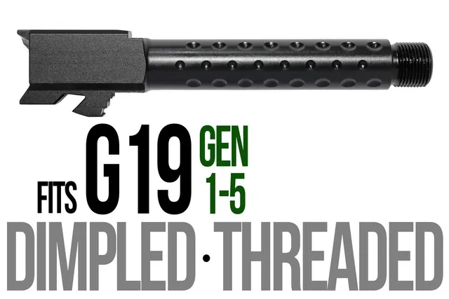 Glock 19 Threaded Barrel 9mm – Golf Ball Dimpled Black