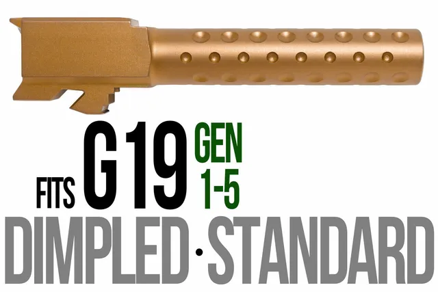 Glock 19 Barrel 9mm – Golf Ball Dimpled Copper