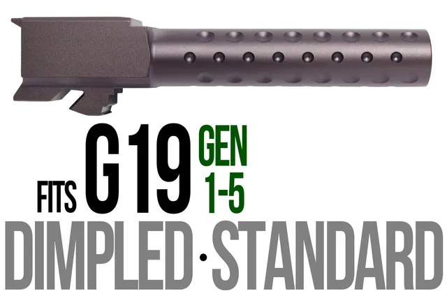Glock 19 Barrel 9mm – Golf Ball Dimpled Plum