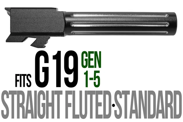 Glock 19 Barrel 9mm – Straight Fluted 2-Tone Black