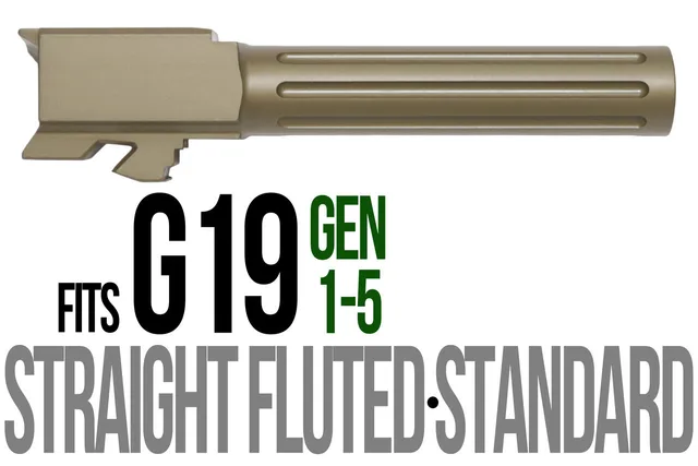 Glock 19 Barrel 9mm – Straight Fluted Dark Earth