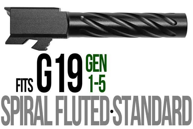 Glock 19 Barrel 9mm – Thick Spiral Black