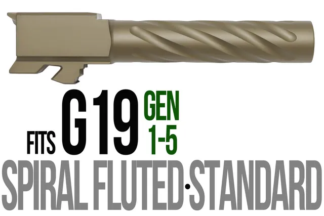 Glock 19 Barrel 9mm – Thick Spiral Dark Earth
