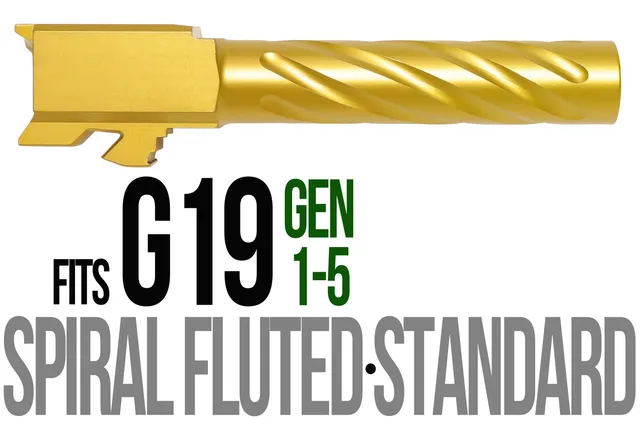 Glock 19 Barrel 9mm – Thick Spiral Gold