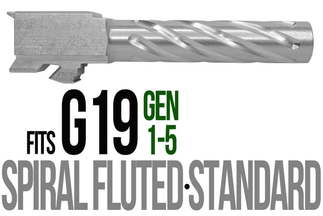 Glock 19 Barrel 9mm – Thick Spiral Stainless