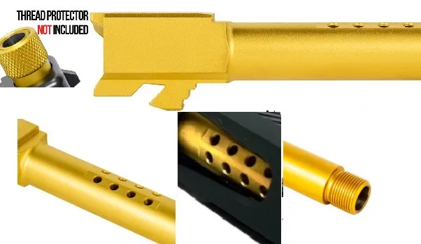 Glock 19 Threaded Barrel 9mm – Ported Gold