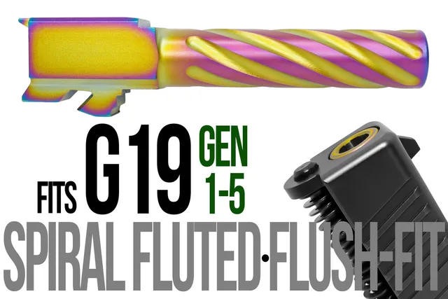 Glock 19 Flush Fit Barrel 9mm – Thick Spiral Chameleon
