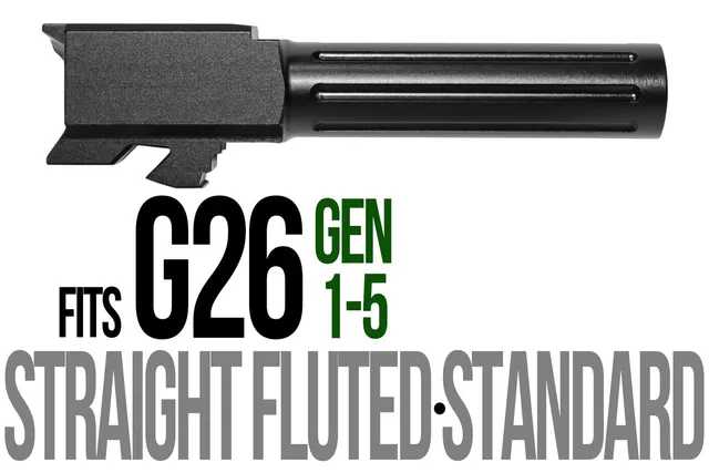 Glock 26 Barrel 9mm – Straight Fluted Black