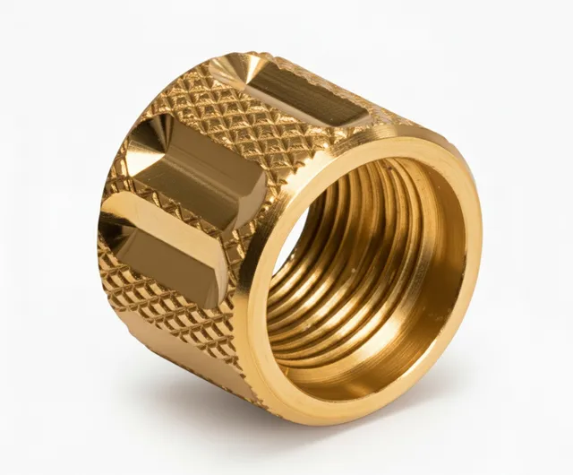 1/2x28 Thread Protector – Knurled Straight Fluted Gold