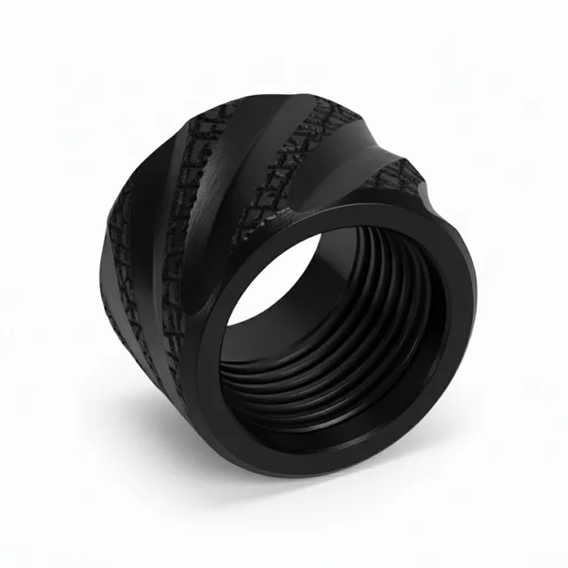 1/2x28 Thread Protector – Knurled Thick Spiral Black