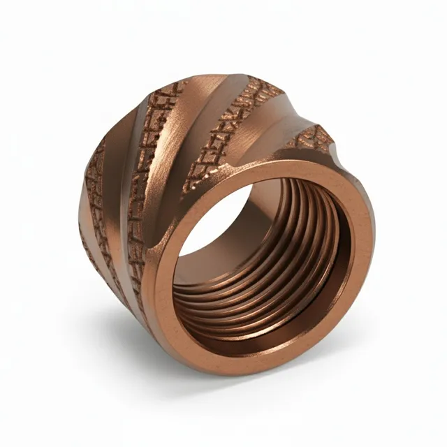 1/2x28 Thread Protector – Knurled Thick Spiral Copper