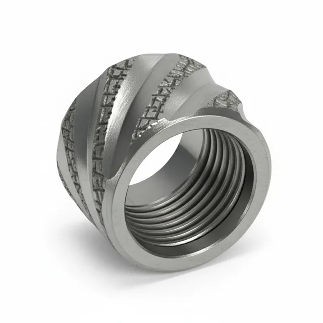 1/2x28 Thread Protector – Knurled Thick Spiral Stainless