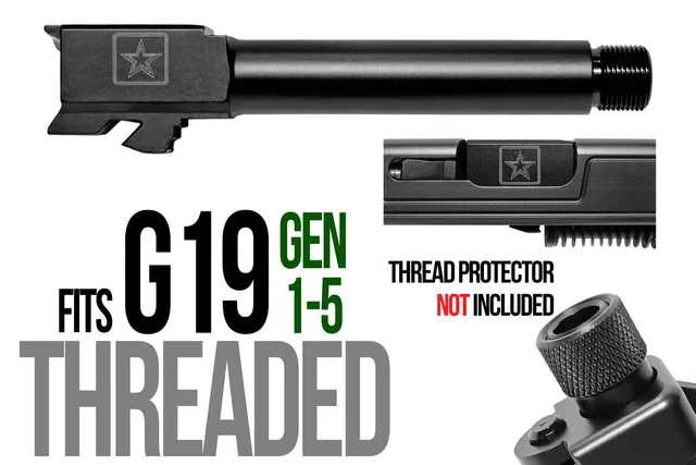 U.S Army Logo Glock 19 Threaded Barrel 9mm – Black